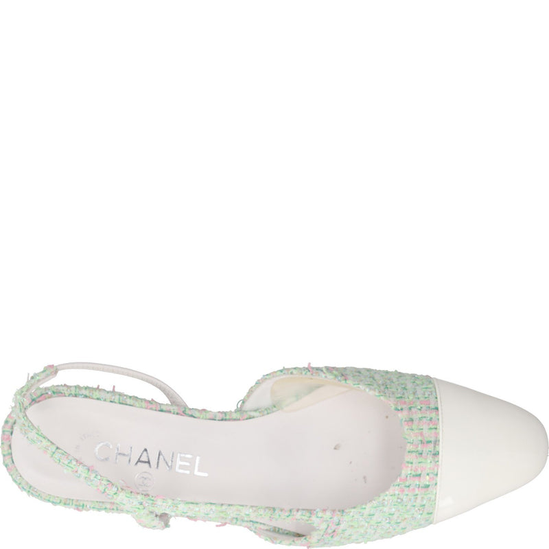Chanel Cap-Toe Slingback Flats