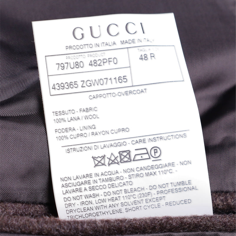 Gucci Herringbone Wool Long Coat