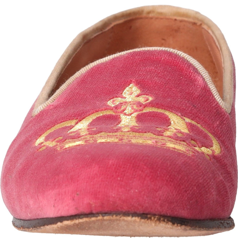 Stubbs & Wootton Pink Velvet Loafers
