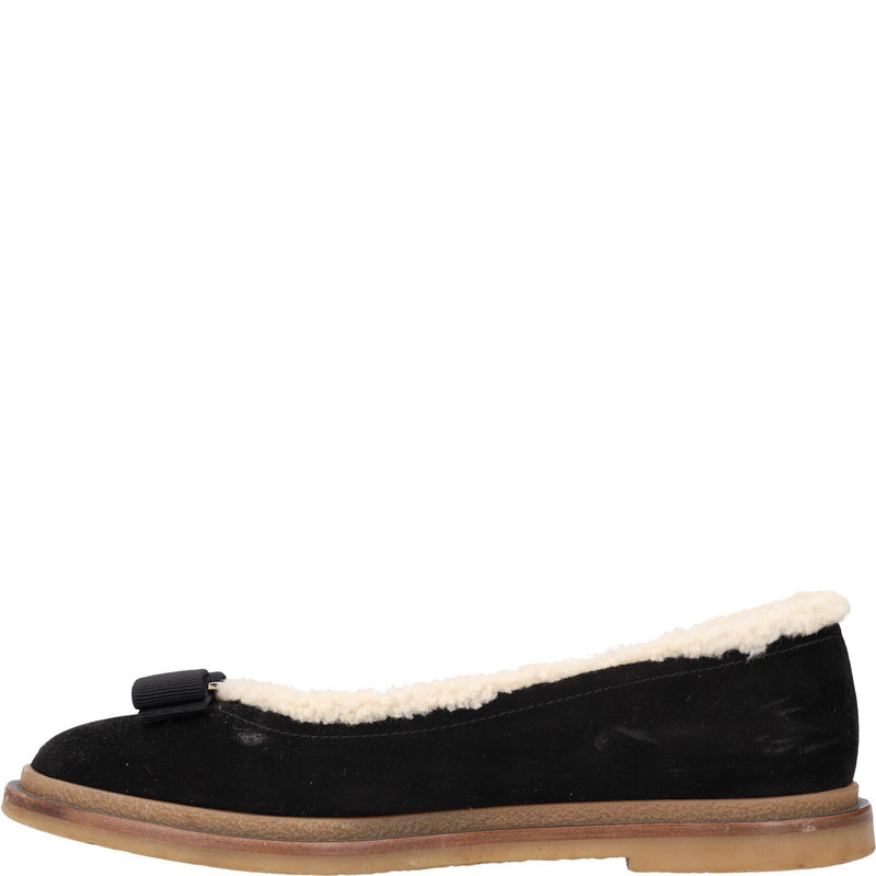 Ferragamo Varina Winter Black Ballet Flats