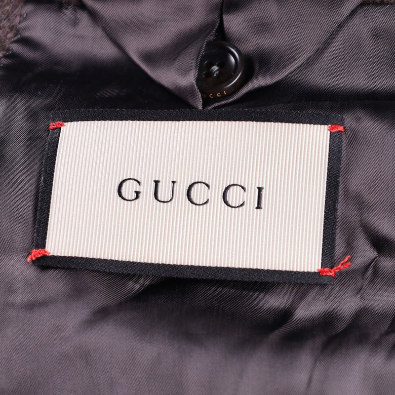 Gucci Herringbone Wool Long Coat