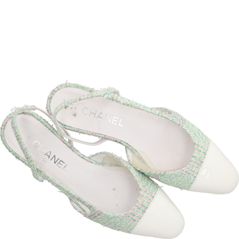 Chanel Cap-Toe Slingback Flats