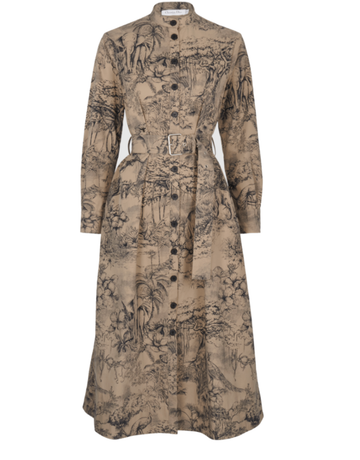 Christian Dior Toile de Jouy Belted Dress