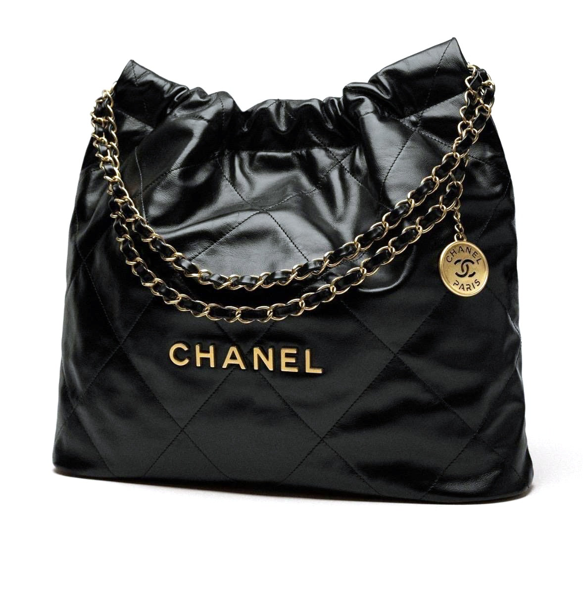 Chanel Black Leather Top Handle Bags