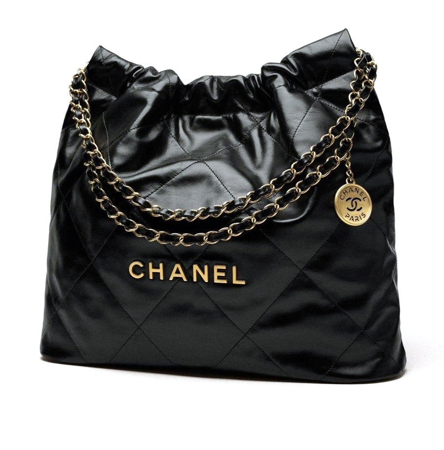 Chanel Black Leather Top Handle Bags