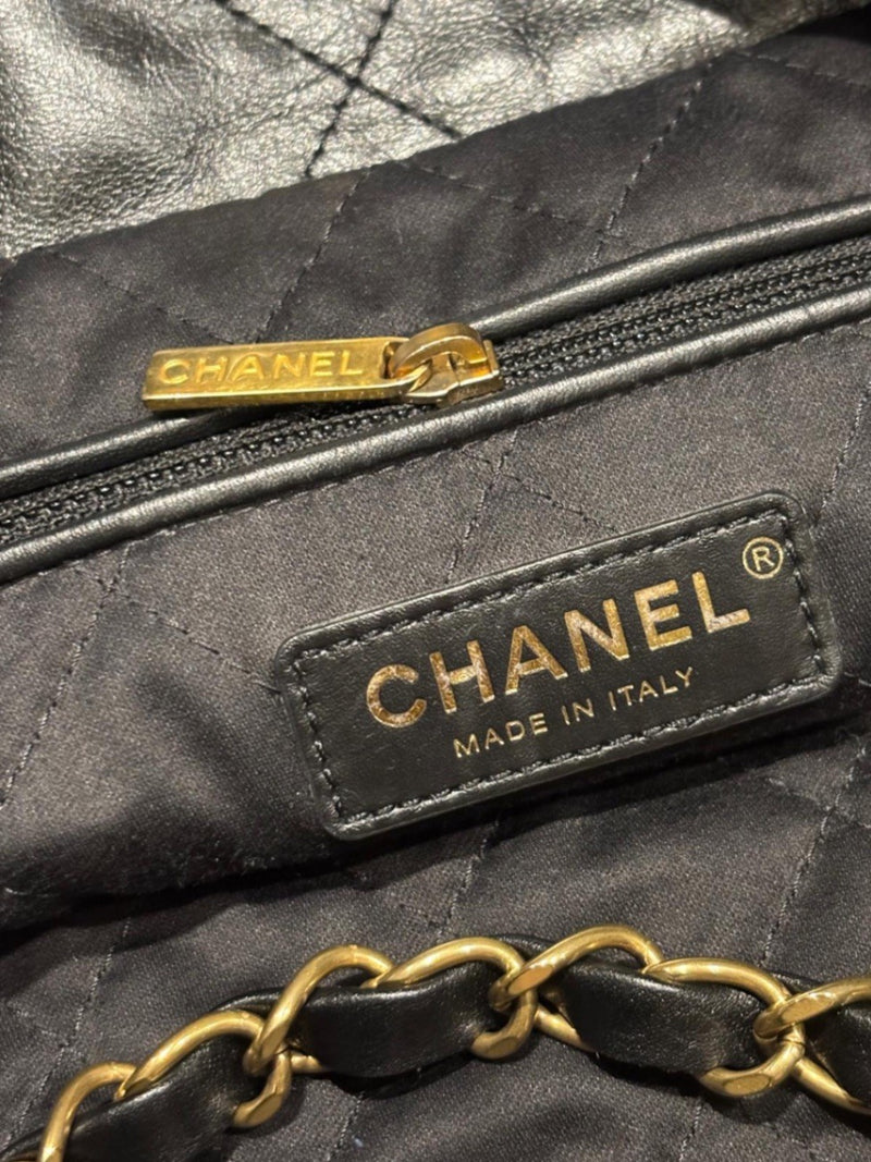 Chanel Black Leather Top Handle Bags