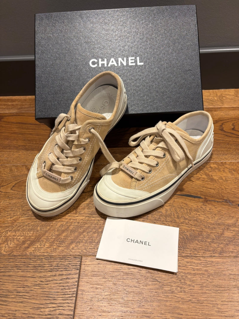 Chanel Beige Suede and rubber Trainers