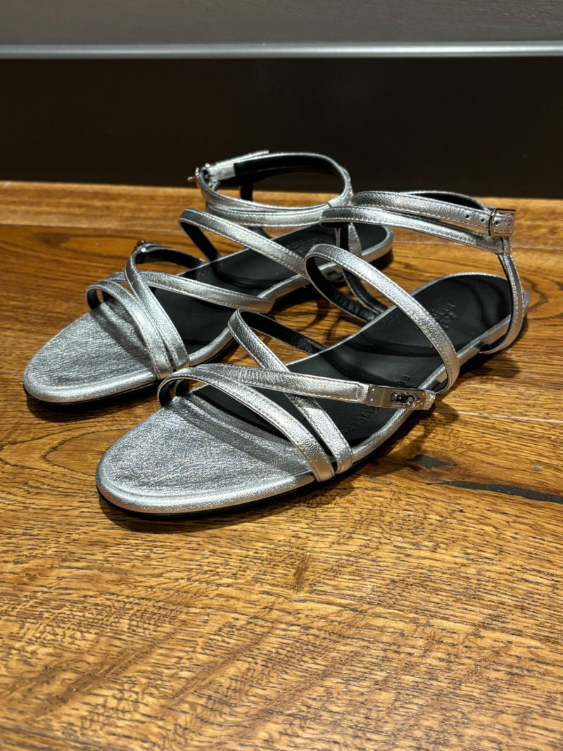 Hermès Lullaby Silver Leather Sandals 37,5
