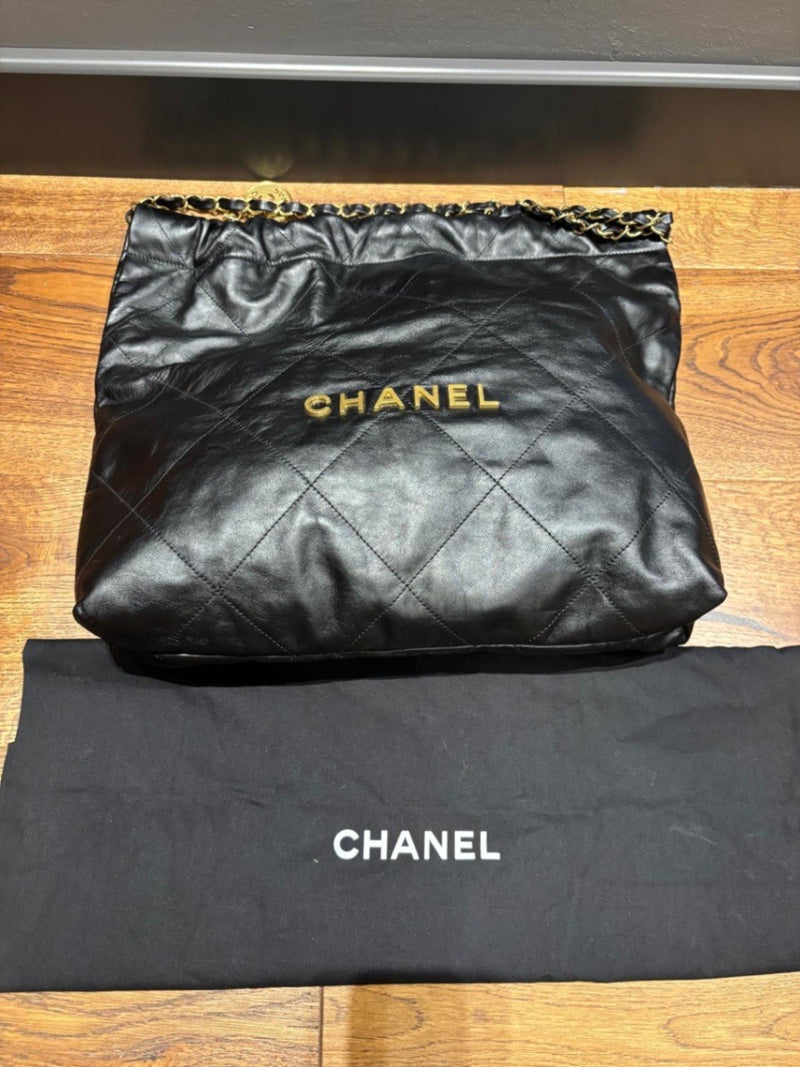Chanel Black Leather Top Handle Bags