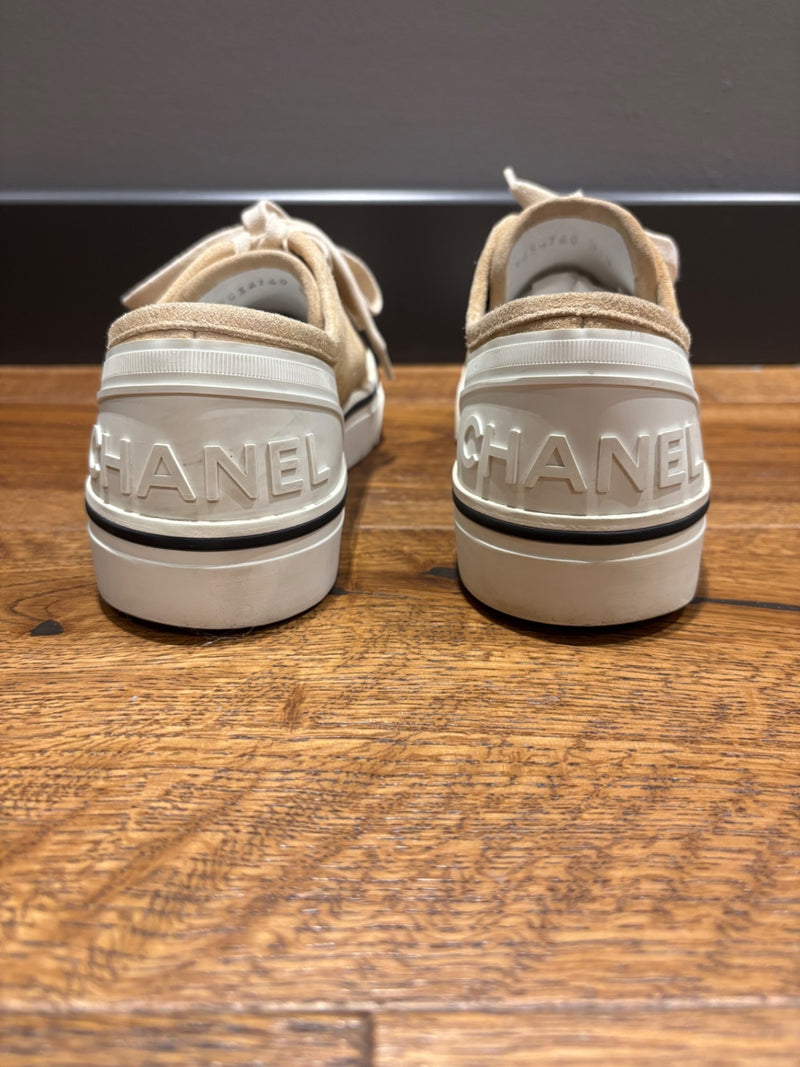 Chanel Beige Suede and rubber Trainers