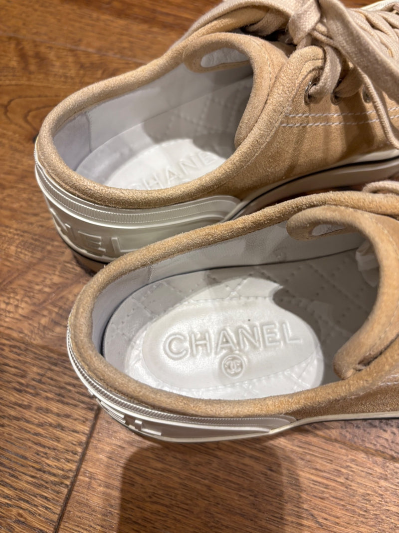 Chanel Beige Suede and rubber Trainers