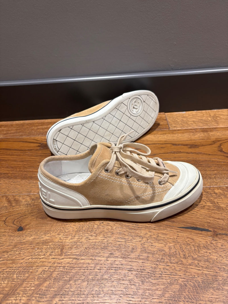 Chanel Beige Suede and rubber Trainers