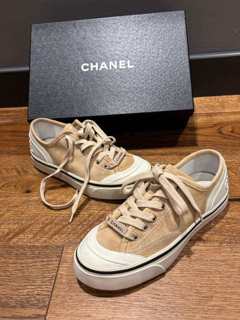 Chanel Beige Suede and rubber Trainers