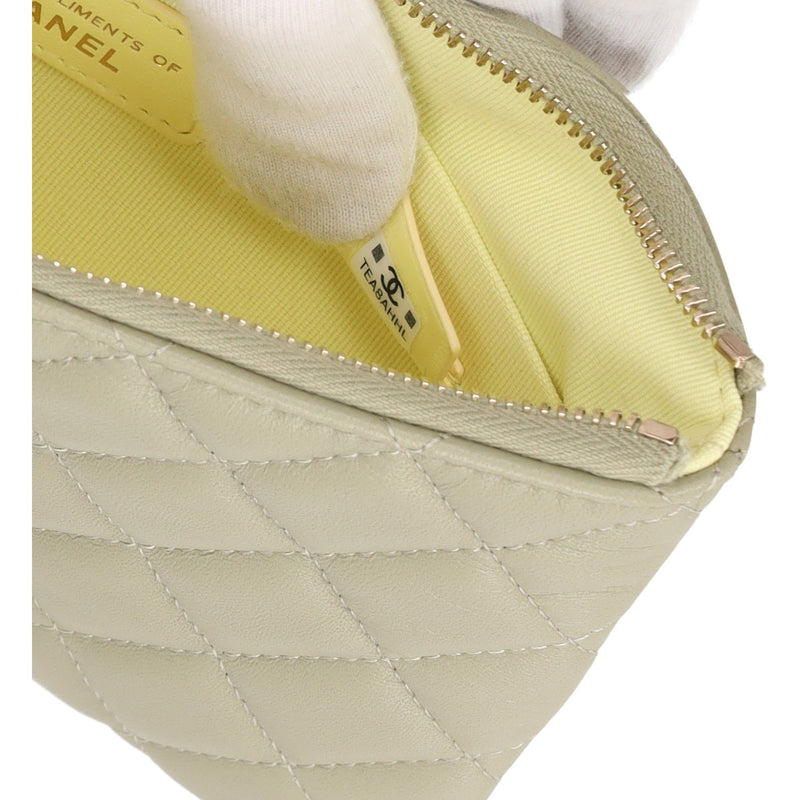 Chanel Lambskin Quilted Zipped Pouch 20 x 12 cms