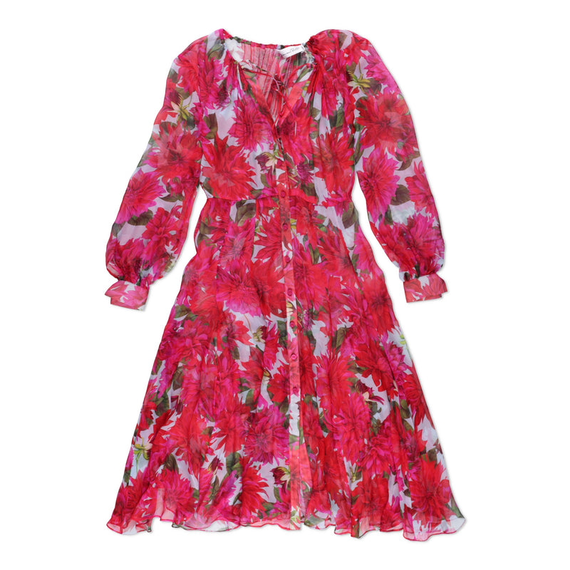 Oscar della Renta  Dahlia Silk Chiffon Midi Dress
