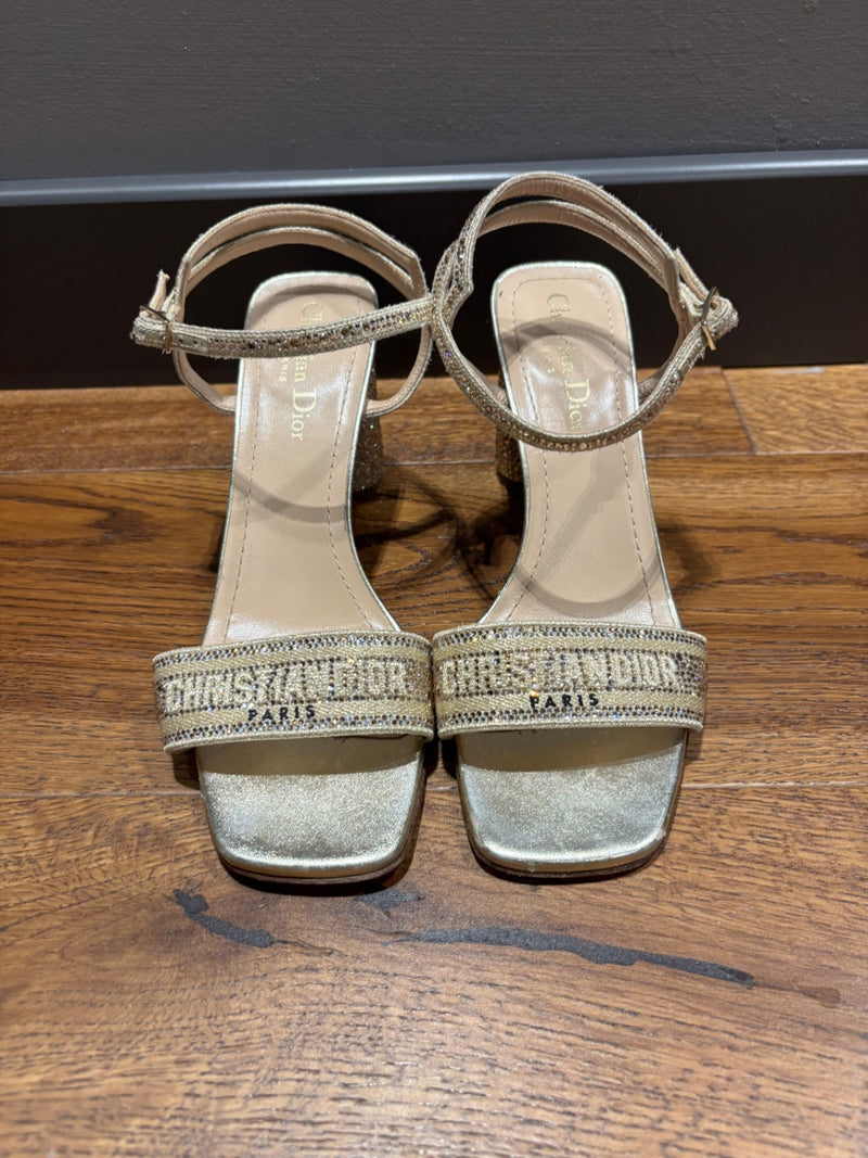 Dior Gold Leather with rhinestones Sandals