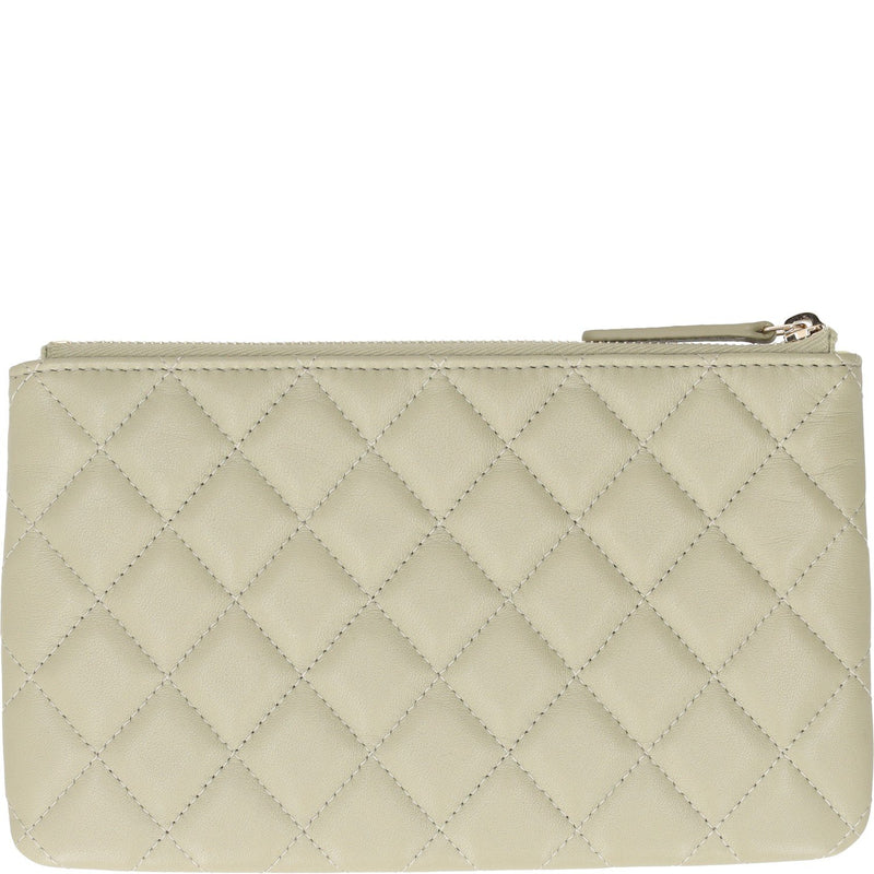 Chanel Lambskin Quilted Zipped Pouch 20 x 12 cms