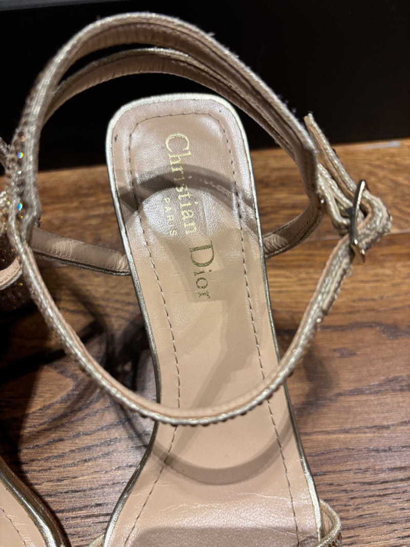 Dior Gold Leather with rhinestones Sandals