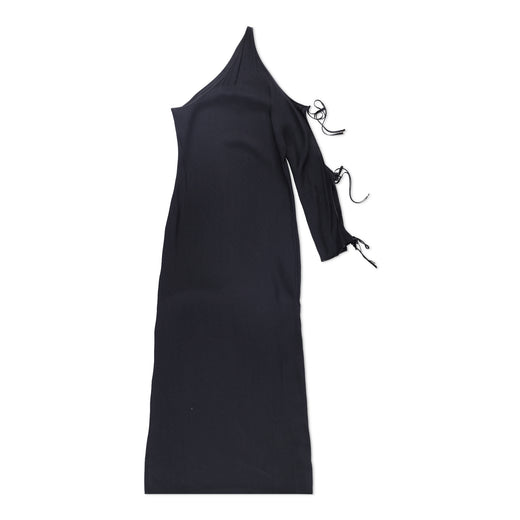 Rosetta Getty One-Shoulder Asymmetric Tie-Sleeve Midi Dress
