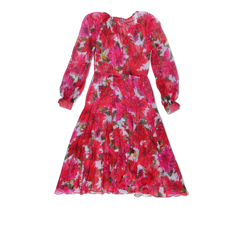 Oscar della Renta  Dahlia Silk Chiffon Midi Dress