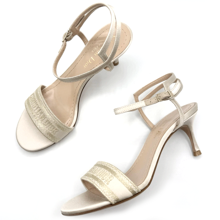 Dior Gold Leather with rhinestones Sandals