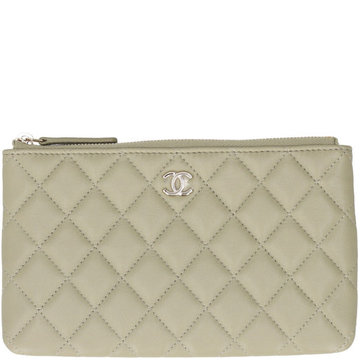 Chanel Lambskin Quilted Zipped Pouch 20 x 12 cms