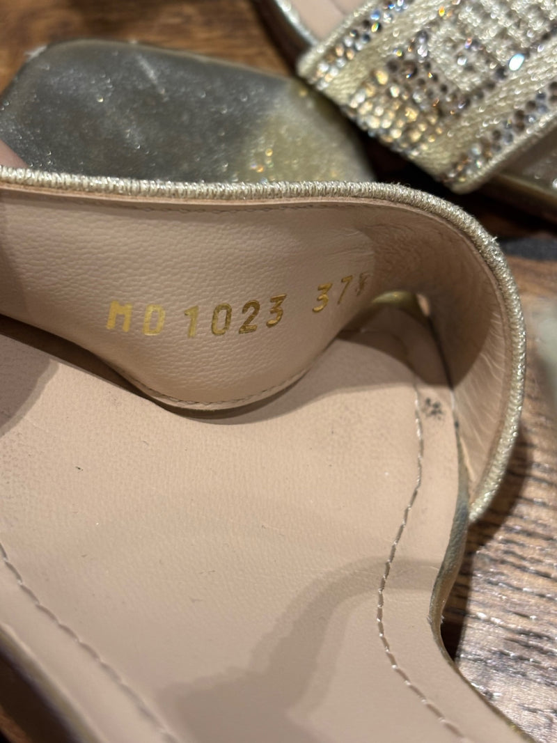 Dior Gold Leather with rhinestones Sandals