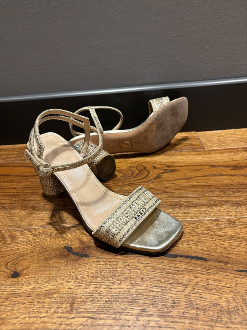 Dior Gold Leather with rhinestones Sandals