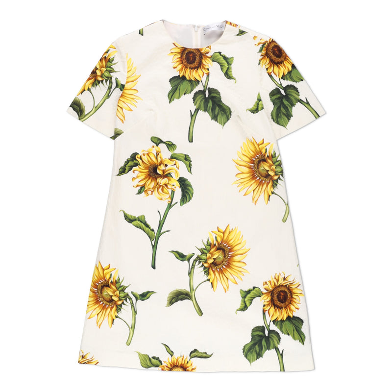Oscar de la Renta Sunflower-print Shift Mini Dress