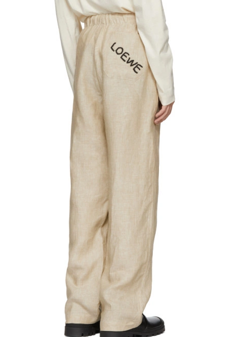 LOEWE Beige Linen Men's Pants