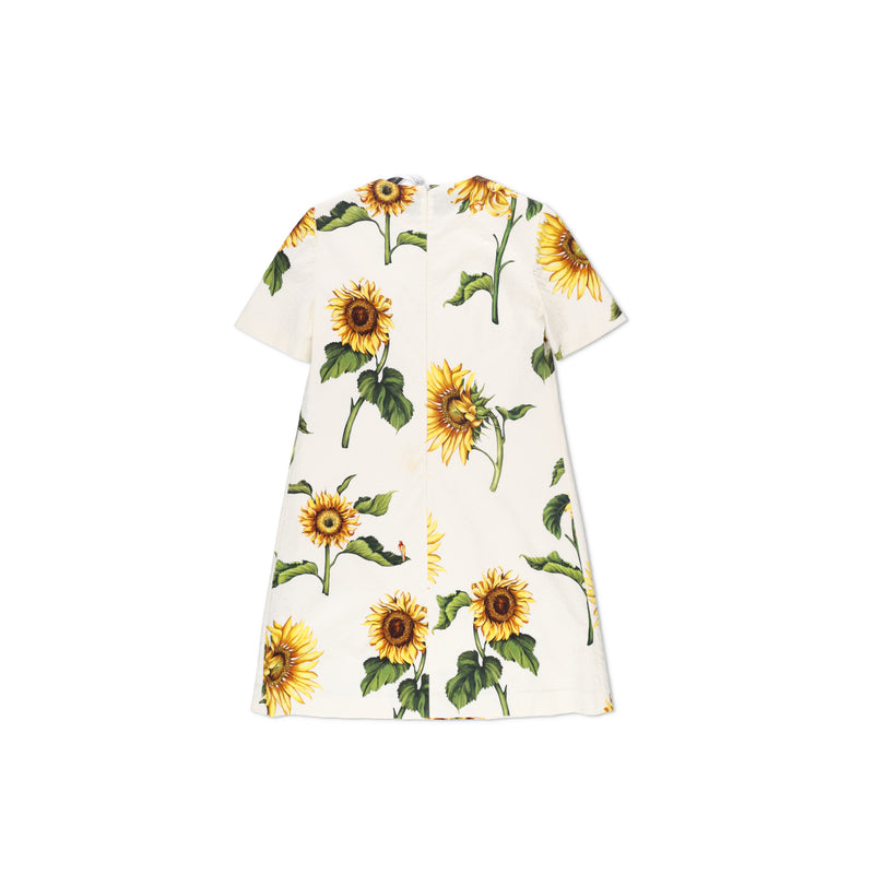 Oscar de la Renta Sunflower-print Shift Mini Dress