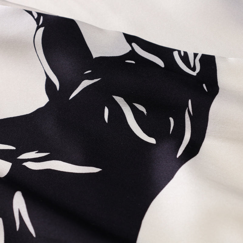 Olivia von Halle Yves Romain Panther Long Pyjama Set in Silk Twill
