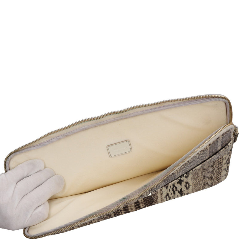 Jimmy Choo Ryan Elaphe Snakeskin Laptop Case 