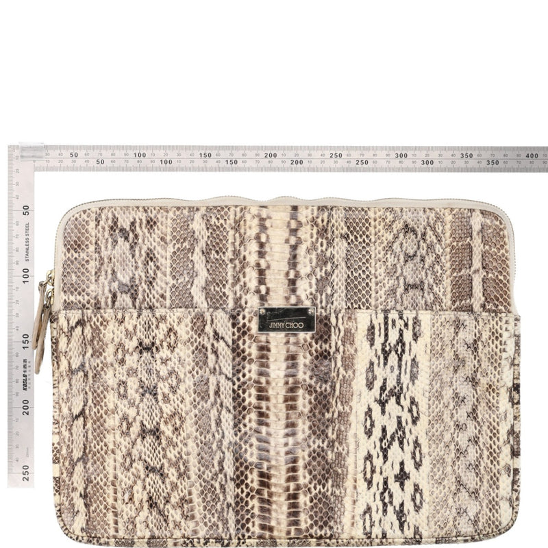 Jimmy Choo Ryan Elaphe Snakeskin Laptop Case 