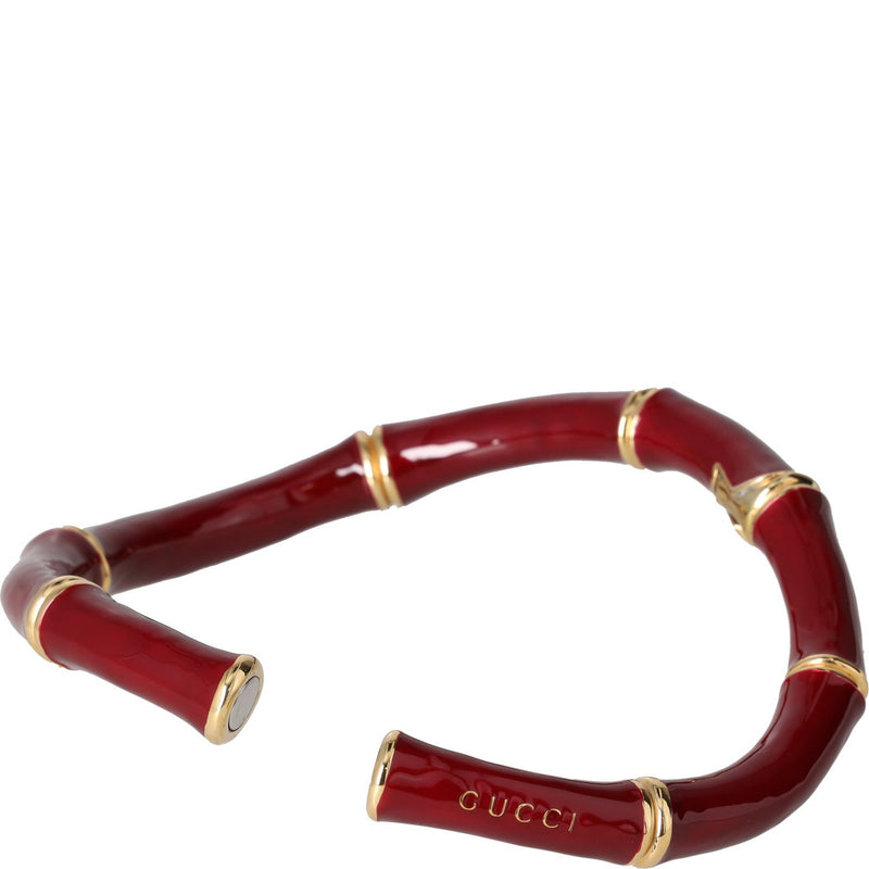 Gucci Bamboo Style Gold-Tone Enamel Choker