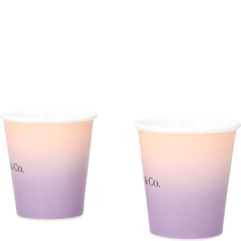 Tiffany Coffee Cups in Infinity Morganite Bone China, Set of Two