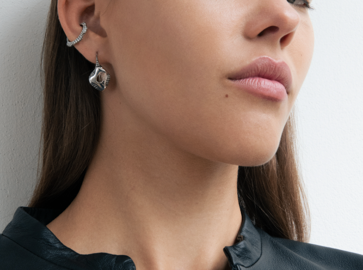 Manpriya Morph Mini Silver Earrings