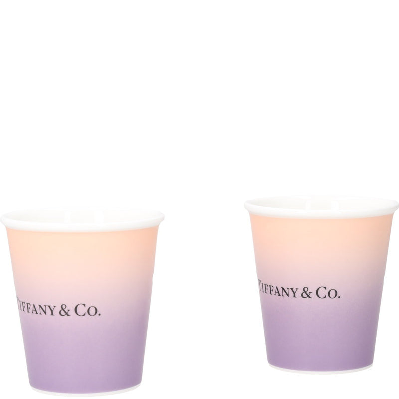 Tiffany Coffee Cups in Infinity Morganite Bone China, Set of Two