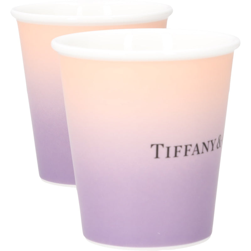 Tiffany Coffee Cups in Infinity Morganite Bone China, Set of Two