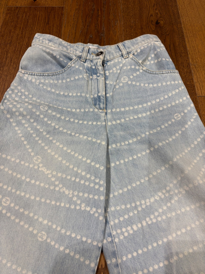 Chanel Light blue Denim Jeans FR 34