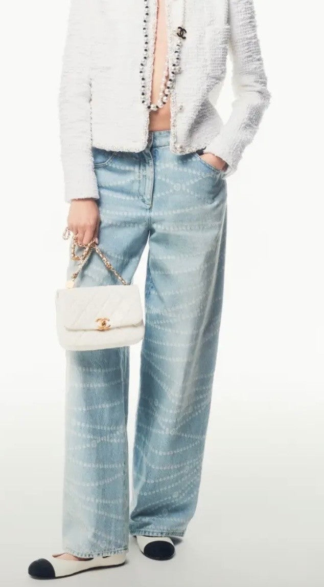 Chanel Light blue Denim Jeans FR 34