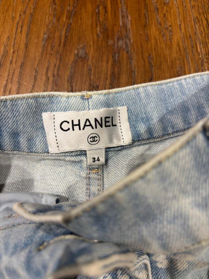 Chanel Light blue Denim Jeans FR 34