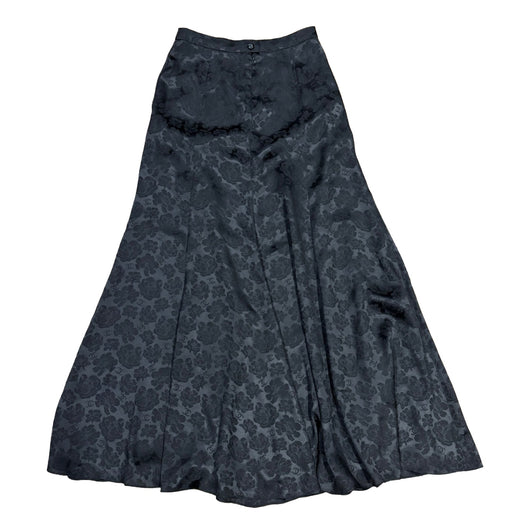Chanel Black Satin with floral jacquard pattern Skirts