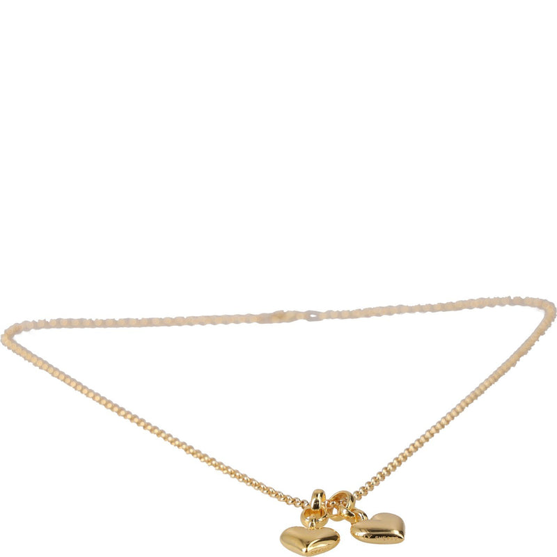 Tilly Sveaas Small Double Gold Plated Heart on Belcher Necklace