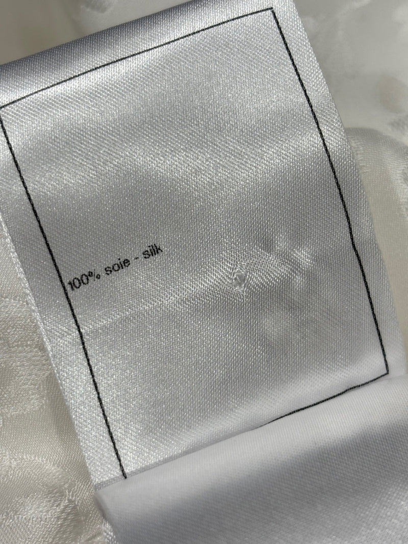 Chanel (indicated by logo on buttons) White Fabric with floral jacquard pattern Tops