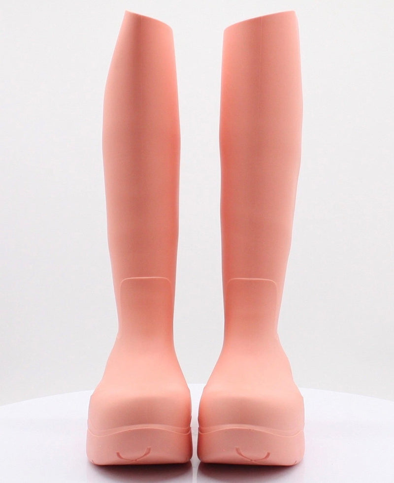 Bottega Veneta Peach Rubber Boots