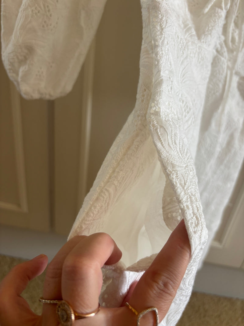 NICHOLAS. White 100% cotton Day dress