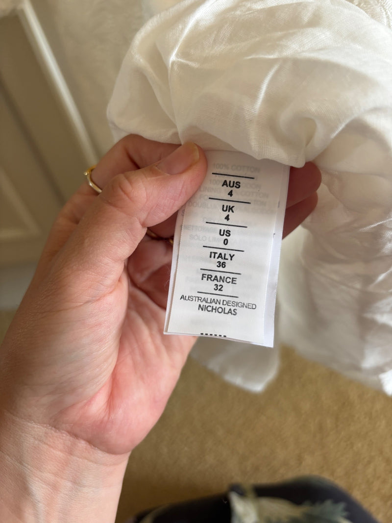 NICHOLAS. White 100% cotton Day dress