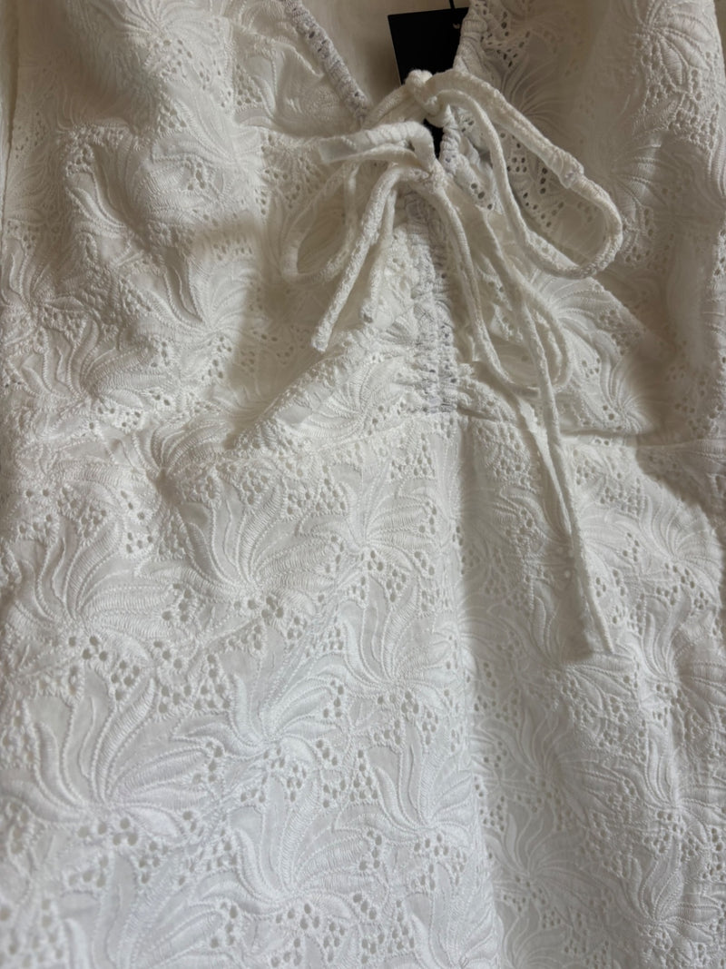 NICHOLAS. White 100% cotton Day dress