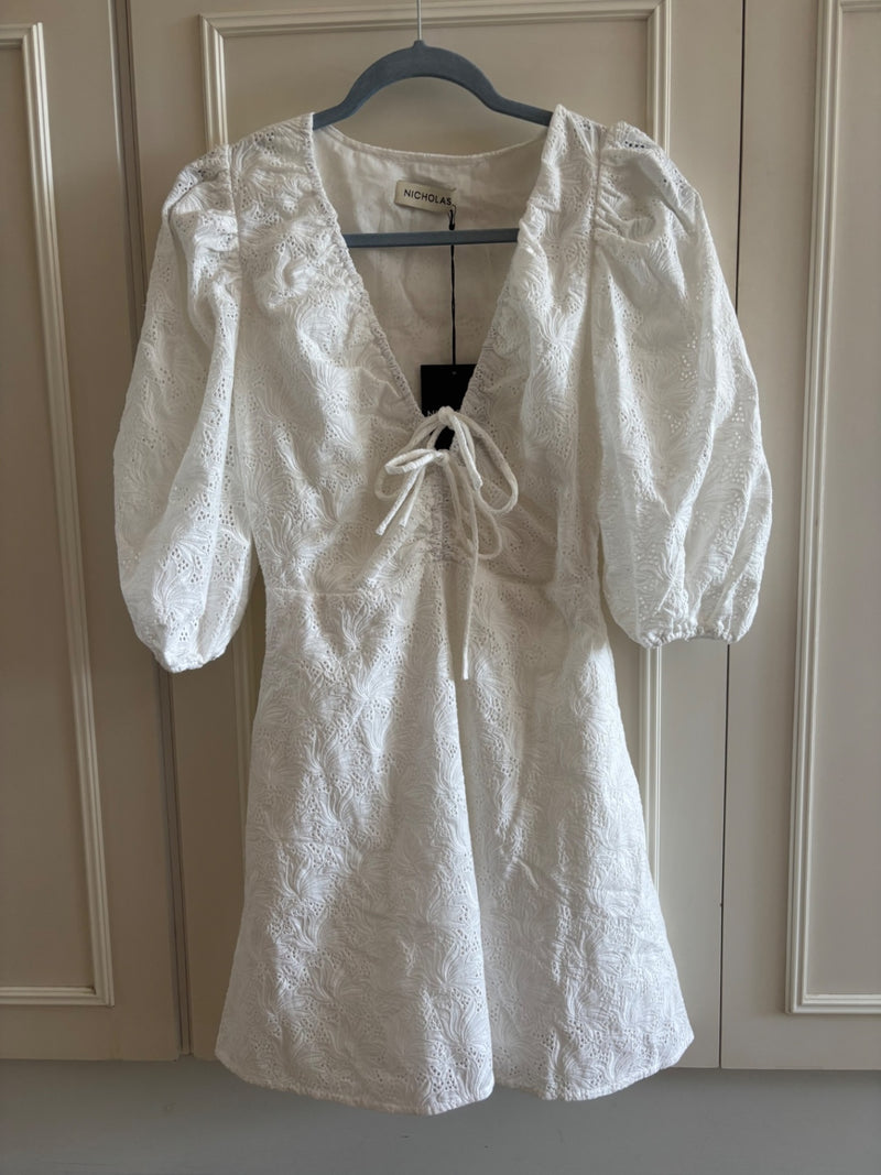 NICHOLAS. White 100% cotton Day dress